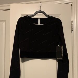 lululemon athletica Wunder Train Crop LS, Embossed, Special Edition, Sz 10, NWT